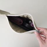 Oxford simple line strap pouch - beige