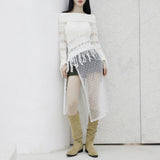 [NONCODE] Rumble Off-Shoulder Unbalanced Knitwear