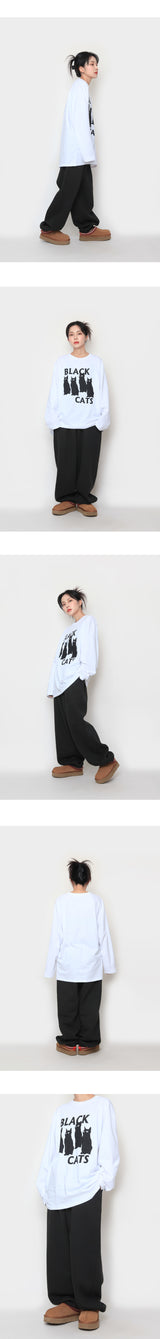 ブラックキャットロングスリーブTシャツ