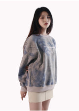 [tiedye] doublebear Sweatshirt - blue (6636675629174)