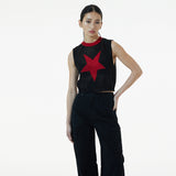 BLACK STAR CROP KNIT