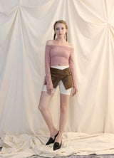 ベルトラップスカート/BELT WRAP SKIRT[brown]