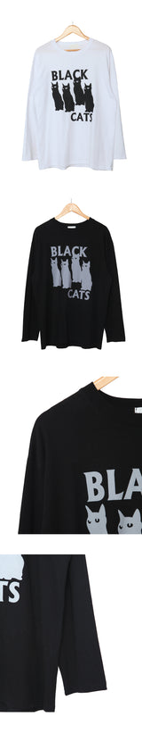 ブラックキャットロングスリーブTシャツ