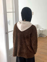 She's double button angora cardigan