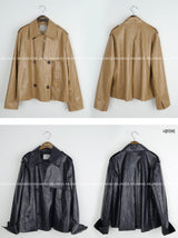 シニアレザートレンチショートジャケット