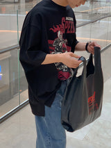 スカルモーターサイクルショートスリーブTシャツ