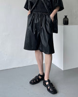 SI レザーオーバーサイズフィットショートスリーブシャツ / SI Leather Oversized Fit Short-Sleeved Shirt (3XL)
