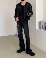 セミデストロイドブーツカットデニム/MG605 Semi Destroyed Bootcut Denim