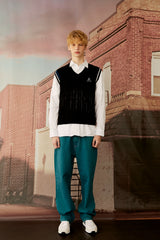 ケーブルニットベスト / 25P CABLE KNIT VEST_BLACK