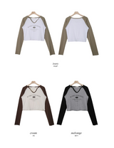 レタリングラグランスプリットロングスリーブTシャツ (3color)