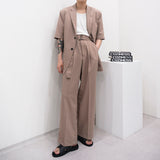 SI ハイウエストフレアベルトスラックス / SI High Waist Flare Belt Slacks (2 colors)