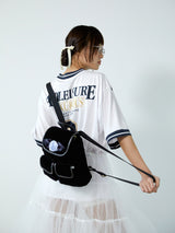 velvet rose corsage backpack_blu