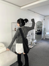 ベーシックアルパカVネックニット / Basic alpaca v-neck knit