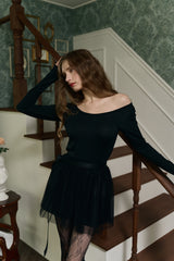 Ballerina Tutu Ribbon Skirt - Black