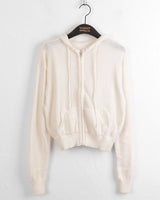 Tilts Y2K Knitwear Semi-Crop Hoodie Zip-Up Cardigan