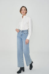 ワイドフィットライトブルーデニムパンツ/ACTRESS YOOSUN, WJSN YEON-JUNG, RED VELVET JOY, RAPPER JESSIE, MAMAMOO MOON-BYUL, GIRLFRIEND YERIN, MOMOLAND NANCY, IZ*ONE EUNBI, APINK BOMI WORN WIDE FIT LIGHT BLUE DENIM PANTS [6055]