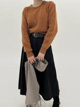 クリーンベルトロングスカート/Clean belt long skirt (2color)