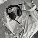 Silver Gray Line Two-Way Zip-Up Track Top