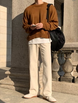 レイニーセミワイドコットンパンツ / Rainy Semi-Wide Cotton Pants (cream)