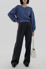 ウールバルーンVネックニット / Wool balloon V-neck knit (5color)