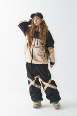 ウィンドブレーカーフーデッドステッチジャケット/BSR2223FWJK035 MMM WINDBREAKER HOODED STRETCH JACKET ROSE GOLD/BLACK