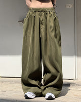ロモンデイリーバンディングストリングコットンロングワイドパンツ / Romon Daily Banding String Cotton Long Wide Pants