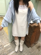 レイヤードパンチングミニドレス