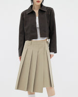プリーツストリングラップスカート / Pleated string wrap skirt (2color)