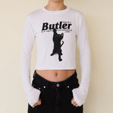 キャットバトラークロップ長袖Tシャツ
