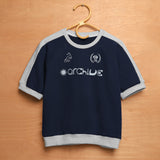 バーシティフットボール半袖スウェットシャツ / VARSITY HALF FOOTBALL SWEATSHIRTS-REAL NAVY