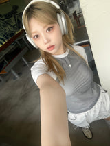 ミックスマッチラグランサイバーシースルーTシャツ / Mix match raglan cyber see-through t-shirt