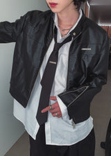 [MADE] Oubly leather racer jacket (2 color)