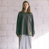 [Patchwork Sweatshirt] Charcoal (6626238136438)