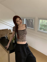 レオパードスクエア半袖Tシャツ
