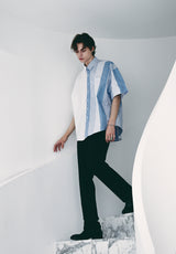 SOLID & MULTI STRIPE HALF SHIRT BLUE (6566875070582)
