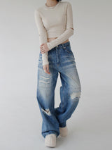 リブカットTシャツ/Rib Cut T-shirt (2color)