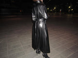 Double leather long coat