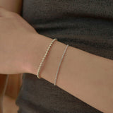 シルバーテニスブレスレット / silver tennis bracelet (yellow gold plated / platinum gold plated)