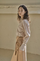 ベルトボタンスカート/BELTED BUTTON SKIRT_BEIGE