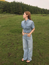 Horizon denim set up pants