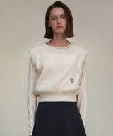 CREW NECK VEST_IVORY