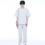 ウーヴン1/2ハーフTシャツクールグレー