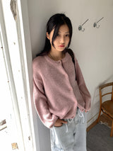 [Wool 20] Shabot Cozy Alpaca Round Knit Cardigan