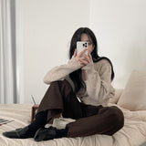 Off-Center Button Front Crop Cardigan