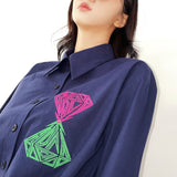 ソルト&ライトロゴエンブロイダリーシャツ/SALT & LIGHT LOGO EMBROIDERY SHIRT _ NAVY