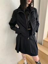 Swan rose see-through cropped hooded sweatshirt