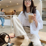 Pom pom seersucker shirt big check - bl