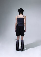 Sporty Buckle Shorts - Black