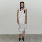 2ウェイシャーリングシアーロングワンピース / 2 WAY SHIRRING SHEER LONG OPS (WHITE)