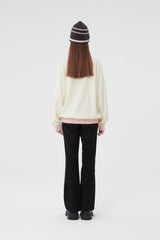 チェリーケーキグラフィックポイントスウェットシャツ／CHERRY CAKE GRAPHIC RIB POINT SWEATSHIRT [IVORY]